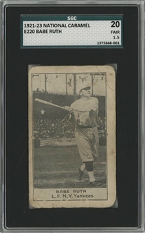 1921-23 E220 National Caramel Babe Ruth - SGC 20 FAIR 1.5